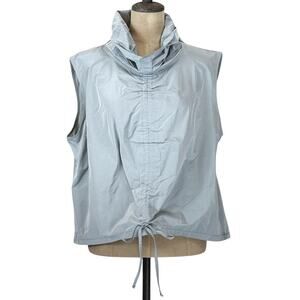 NWT Sassy Gray Sleeveless Cowl Neck Cinch Popover Vest Top XS